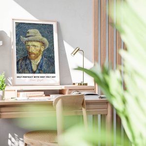 Van Gogh Self Portrait With Grey Felt Hat wall art prints