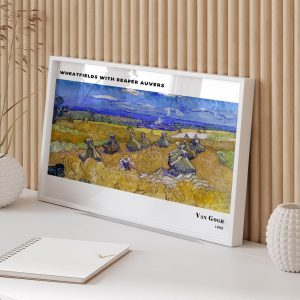Van Gogh Wheatfields With Reaper Auvers wall art prints