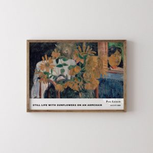 Paul Gauguin Still Life With Sunflowers On An Armchair wall art