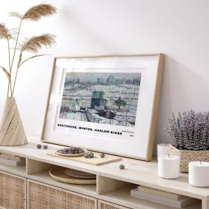 Ernest Lawson Boathouse Winter Harlem River wall art prints