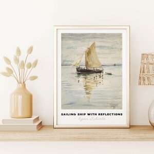 Egon Schiele Sailing Ship With Reflections wall art