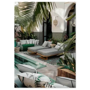 Tropical Oasis Escape Palm Tree large wall art