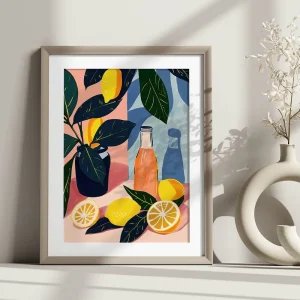 Summer Citrus Delight Floral wall art prints