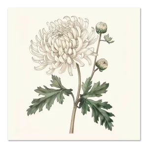 Graceful Chrysanthemum Floral large wall art