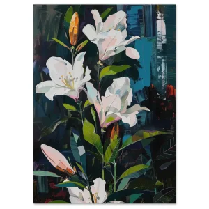 Lilies in Bloom Floral large wall art