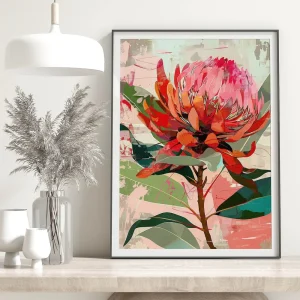 Australian Protea Splendour Floral wall art prints