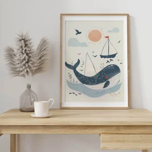 Whale's Sunny Adventure Kids wall art prints