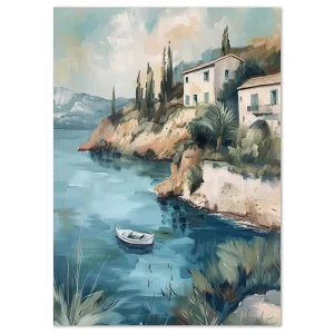 Mediterranean Dreamscape Coastal large wall art
