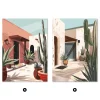Mediterranean Serenity Duo Coastal large wall art