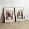 Mediterranean Serenity Duo Coastal wall art prints