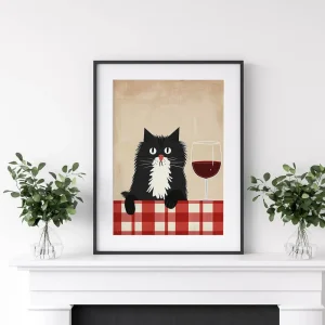 Paws and Pinot Cartoon wall art prints