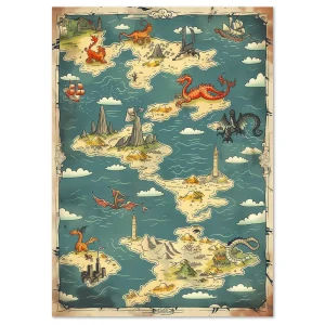 Enchanted Isles Cartoon large wall art