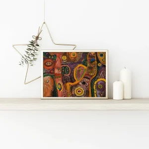 Desert's Vibrant Whispers Aboriginal wall art prints