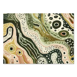 Harmony in Green Aboriginal large wall art