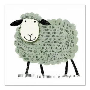 Cheerful Lamb's Greeting Kids large wall art
