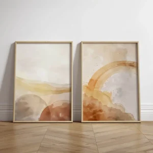 Sunlit Dreams Duo Abstract wall art prints