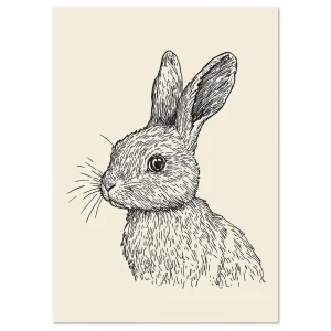Gentle Rabbit's Gaze Line large wall art