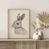 Gentle Rabbit's Gaze Line wall art prints