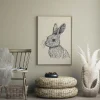 Gentle Rabbit's Gaze Line poster prints