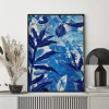 Indigo Flora Dance Leaf wall art prints