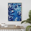 Indigo Flora Dance Leaf poster prints