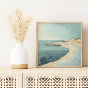 Coastal Curve Serenity Beach wall art prints
