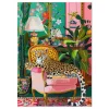 Majestic Leopard's Lounge Floral large wall art