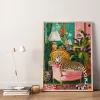 Majestic Leopard's Lounge Floral wall art prints
