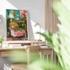 Majestic Leopard's Lounge Floral canvas prints
