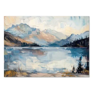 Tranquil Alpine Reflections Mountains large wall art