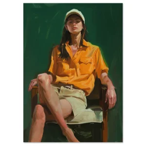 Poised in Amber Hues Beauty large wall art