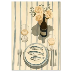 Table of Delicate Flavours Floral large wall art