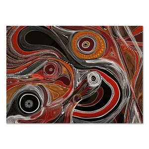 Fiery Rhythm of the Outback Aboriginal large wall art