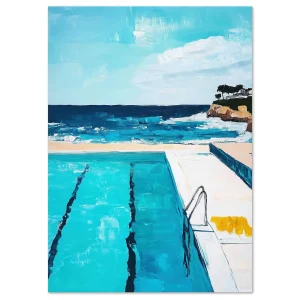 Sunlit Ocean Pool Beach large wall art