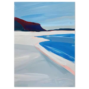 Crimson Cliffs by the Shore Beach large wall art