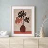 Terracotta Monstera Muse Leaf poster prints