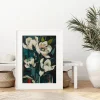Blossoms in Emerald Night Floral wall art prints