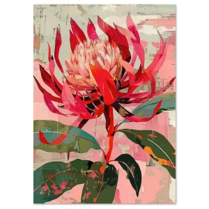 Exotic Protea's Charm Floral large wall art