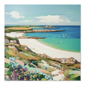 Sailboats by the Shore Beach large wall art