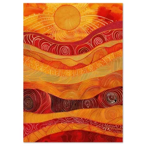 Radiant Desert Sunrise Aboriginal large wall art