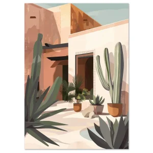 Desert Courtyard Retreat Architecture large wall art