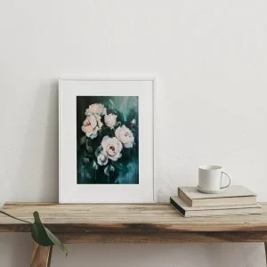 Emerald Blooms' Whisper Floral wall art prints