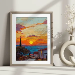 Sunset on the Mediterranean Coastal wall art prints