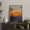 Sunset on the Mediterranean Coastal canvas prints
