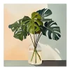 Monstera in Glass Light Leaf large wall art