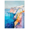 Santorini's Vibrant Cliffs Coastal large wall art