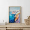 Santorini's Vibrant Cliffs Coastal wall art prints