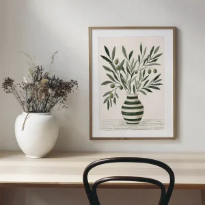 Olive Grove Stillness Leaf wall art prints