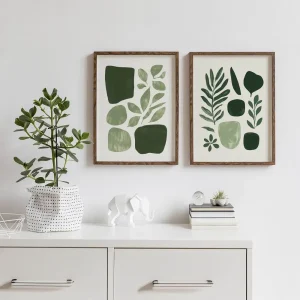 Forest Shapes Duo Leaf wall art prints