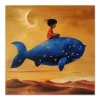 Starry Whale Journey Kids large wall art